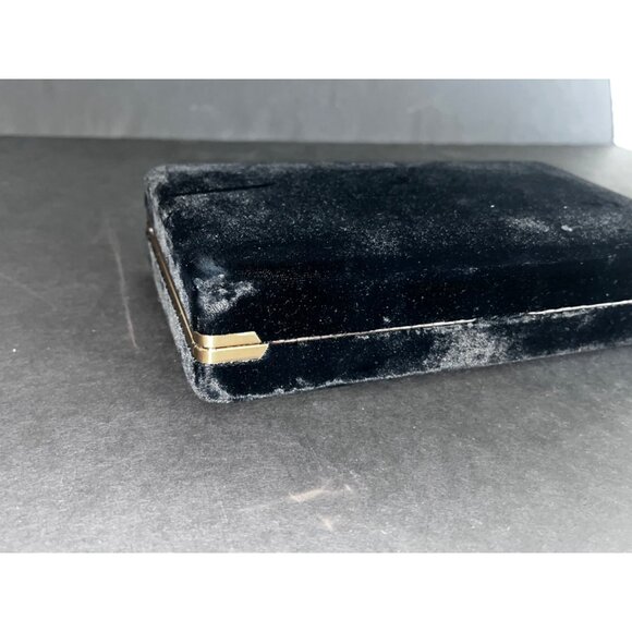 Vintage Black Velvet Jewelry Storage Box 16 Sections & 3 Drawstring Pouches - Picture 7 of 8